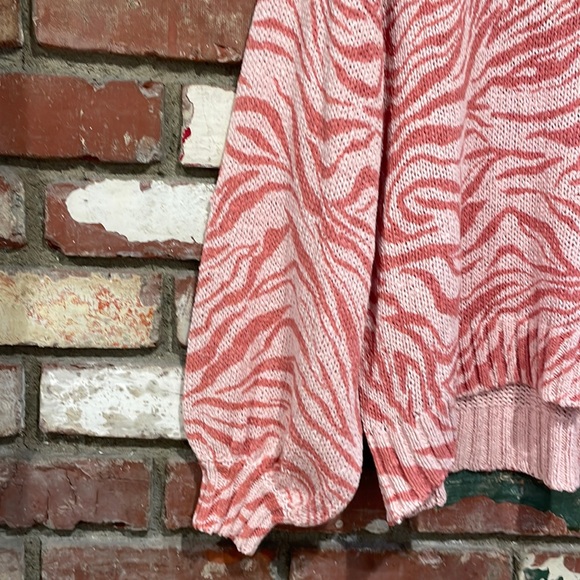 Revolve Show Me Your Mumu Sweater pink Zebra Knit NWT - Picture 3 of 5